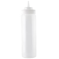Winco PSW-24 24 oz Plastic Squeeze Bottle, Wide Mouth, Clear thumbnail 2
