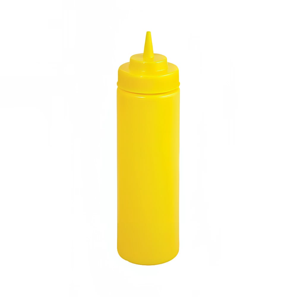 Winco PSW-24Y 24 oz Plastic Squeeze Bottle, Wide Mouth, Yellow