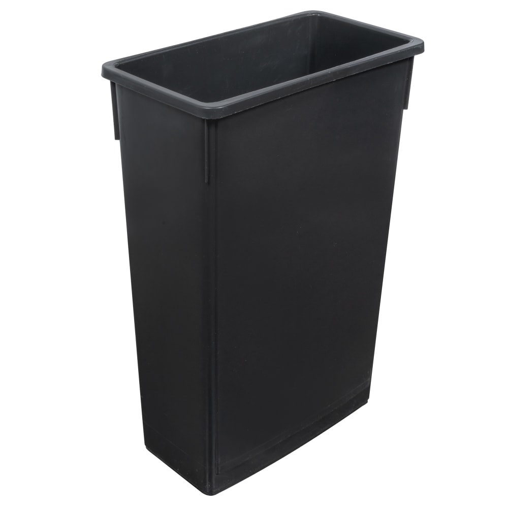 Winco PTC-23K 23 gal Rectangle Slim Trash Can, 20 1/8"L x 10 7/8"W x 29 7/8"H, Black