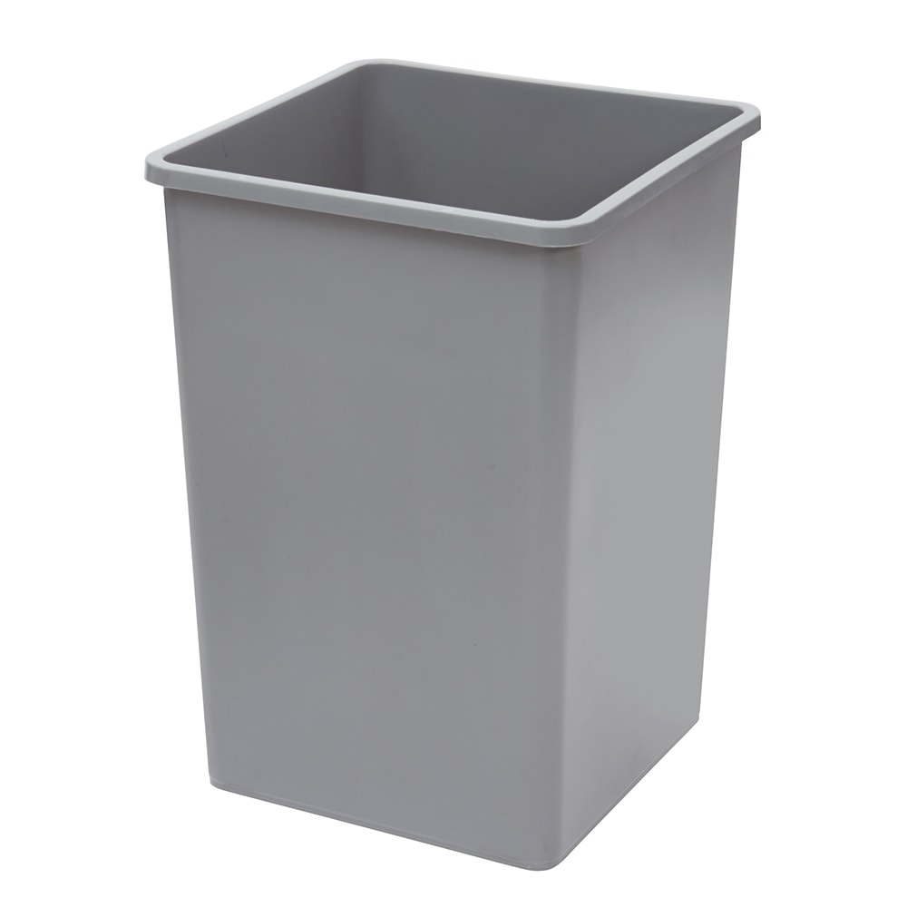 Winco PTCS-35G 35 gal Square Trash Can - Plastic, Gray
