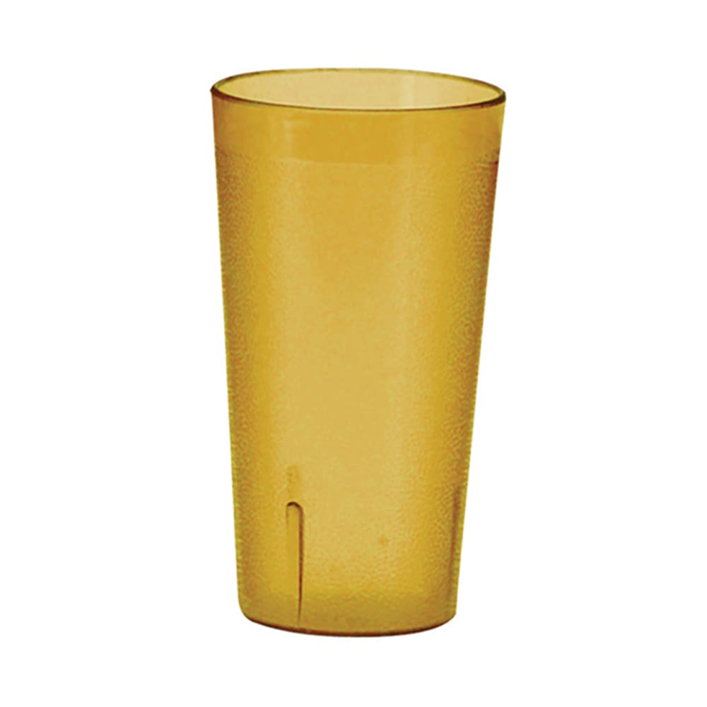 Winco PTP-09A 9.5 oz Amber Pebbled Plastic Tumbler