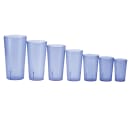 Winco PTP-16B 16 oz Blue Pebbled Plastic Tumbler thumbnail 2