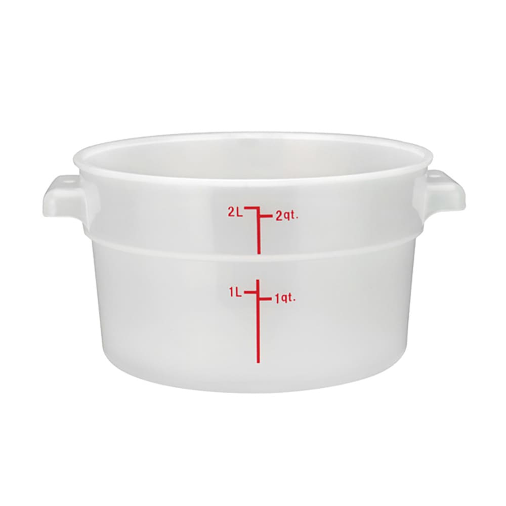 Winco PTRC-2 2 qt Round Storage Container, Polypropylene, Translucent