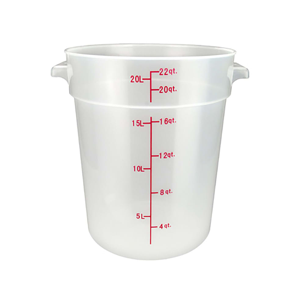 Winco PTRC-22 22 qt Round Storage Container - Polypropylene, Translucent