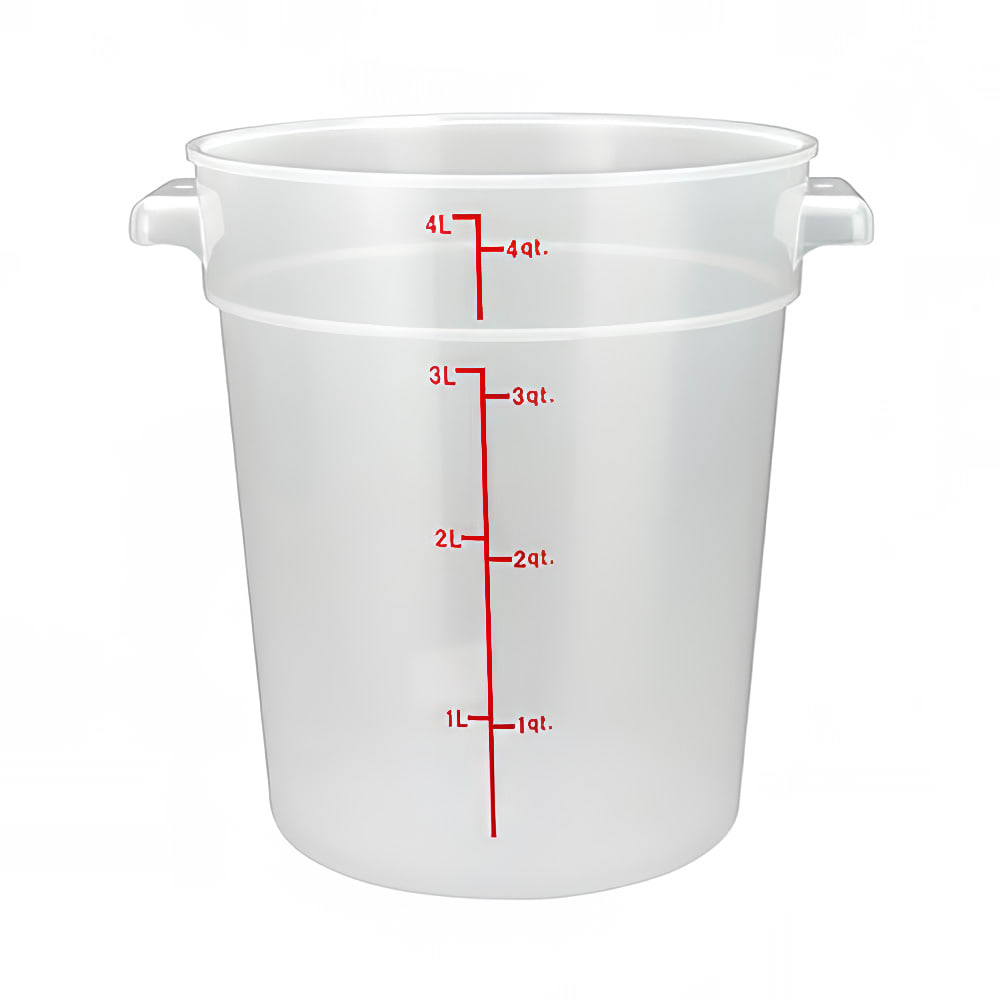 Winco PTRC-4 4 qt Round Storage Container, Polypropylene, Translucent