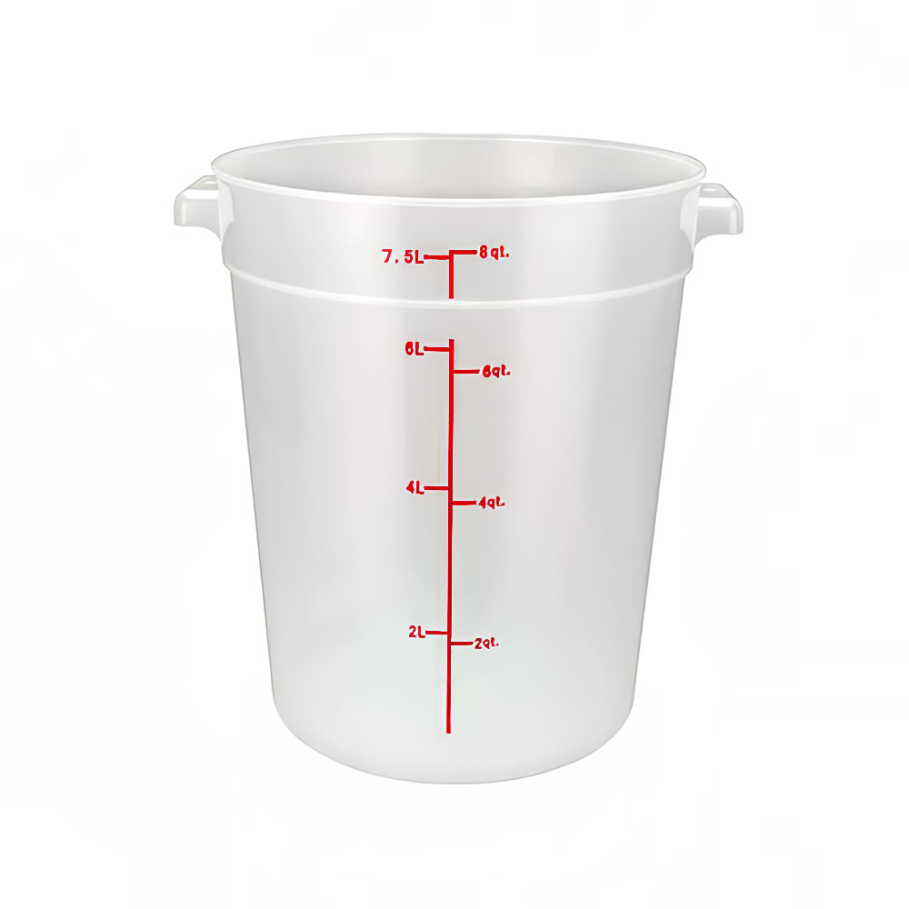 Winco PTRC-8 8 qt Round Storage Container, Polypropylene, Translucent