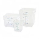 Winco PTSC-2 2 qt Square Food Storage Container - Translucent thumbnail 2
