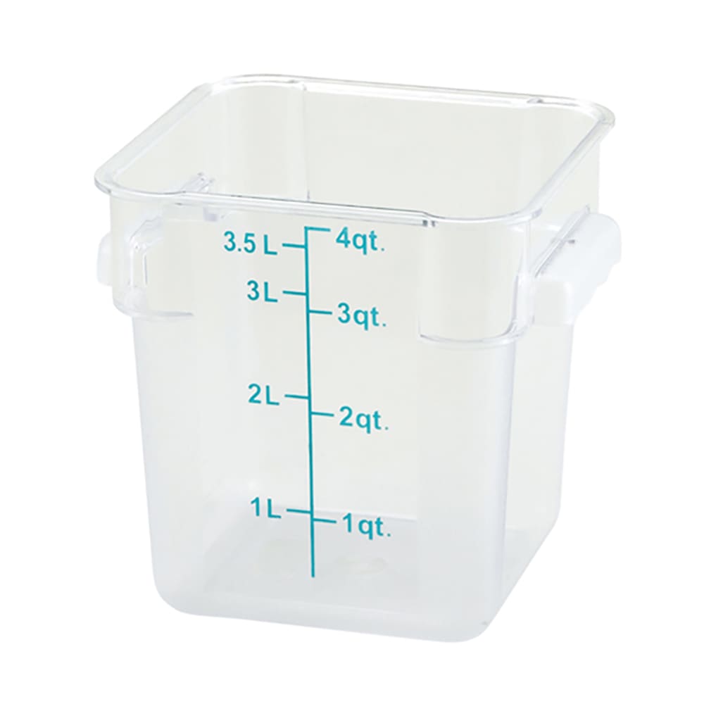 Winco PTSC-4 4 qt Square Food Storage Container - Translucent