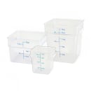 Winco PTSC-4 4 qt Square Food Storage Container - Translucent thumbnail 2