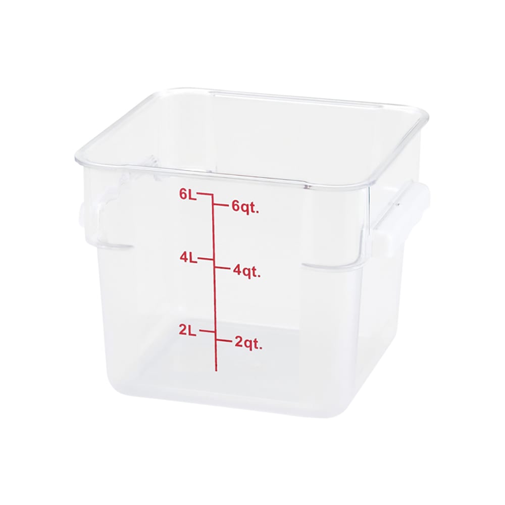Winco PTSC-6 6 qt Square Food Storage Container - Translucent