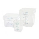 Winco PTSC-6 6 qt Square Food Storage Container - Translucent thumbnail 2