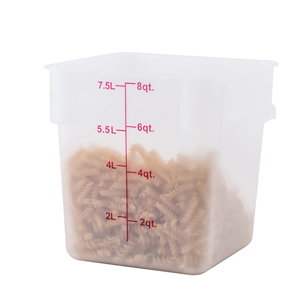 Winco PTSC-8 8 qt Square Food Storage Container - Translucent