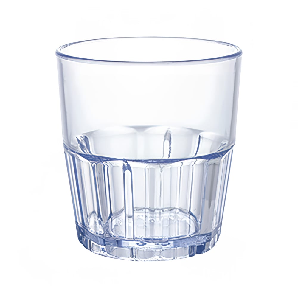 Winco PTSN-12 12 oz Blue Ribbed Plastic Havana Tumbler