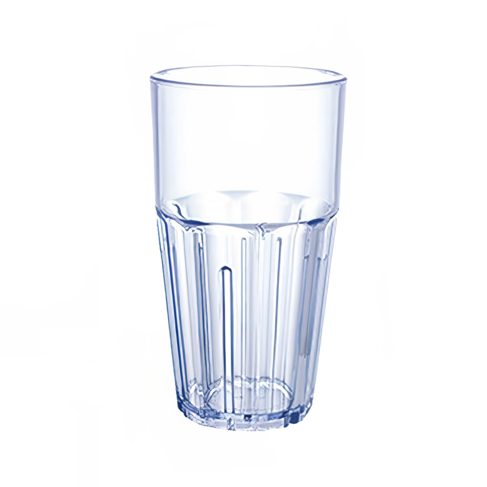 Winco PTSN-16 16 oz Blue Ribbed Plastic Havana Tumbler