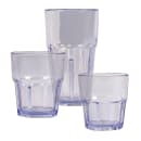 Winco PTSN-16 16 oz Blue Ribbed Plastic Havana Tumbler thumbnail 2