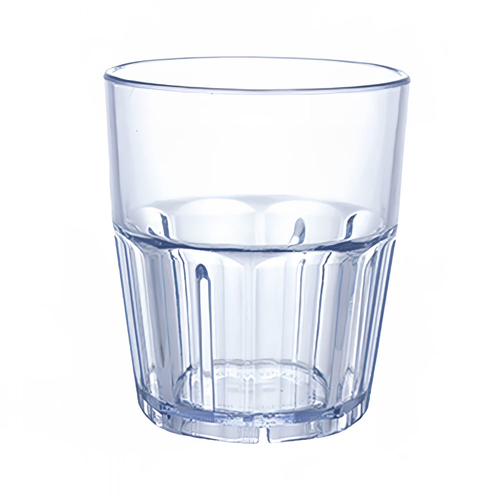Winco PTSN-9 9 oz Blue Ribbed Plastic Havana Tumbler