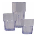 Winco PTSN-9 9 oz Blue Ribbed Plastic Havana Tumbler thumbnail 2