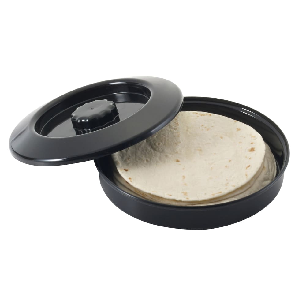 Winco PTW-7K 7 1/2" Tortilla Warmer w/ Lid - Black