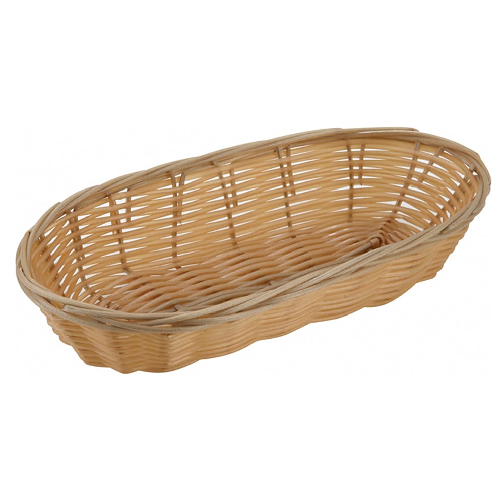 Winco PWBN-9B Oval Woven Basket, Poly, Natural