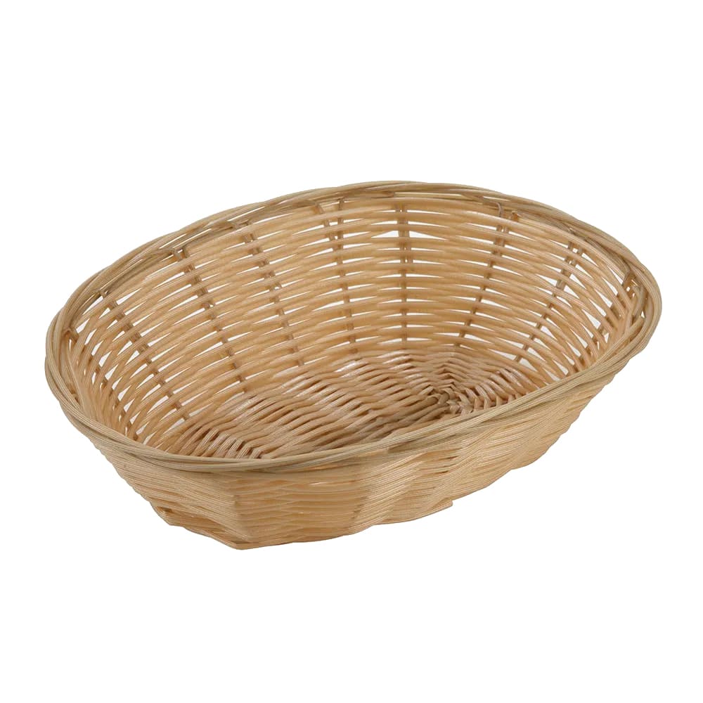 Winco PWBN-9V Oval Woven Basket, Poly, Natural