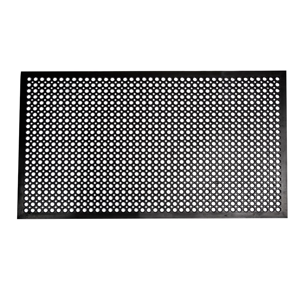 Winco RBM-35K Anti Fatigue Floor Mat w/ Beveled Edges, Rubber, 3' x 5' x  1/2", Black