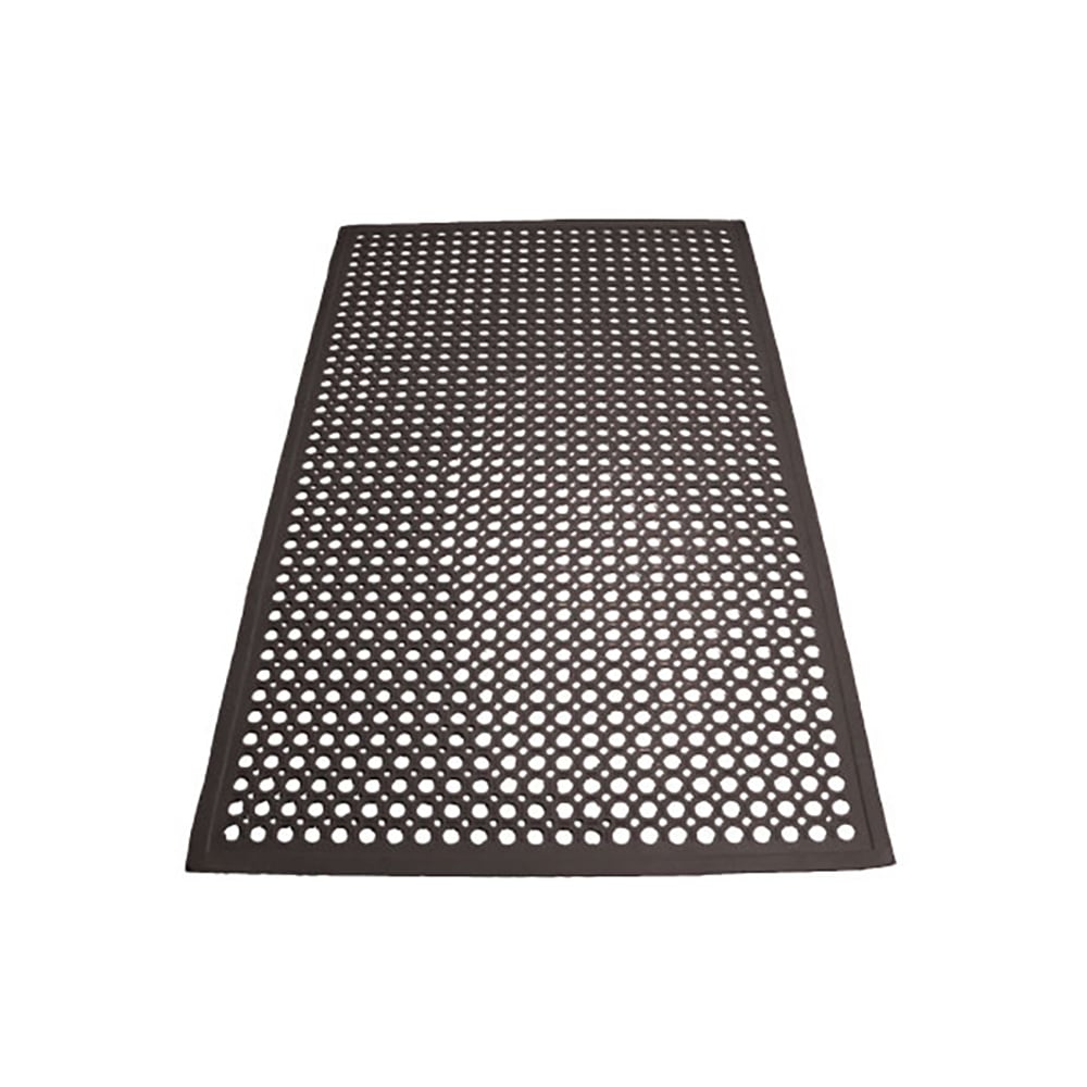 Winco RBM-35K-R Anti Fatigue Floor Mat w/ Beveled Edges, Rolled, Rubber, 3 x 5 x 1/2", Black