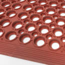 Winco RBM-35R Grease Proof Floor Mat w/ Beveled Edges, Rubber, 3' x 5' x  1/2", Red thumbnail 3