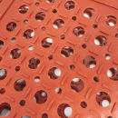 Winco RBM-35R Grease Proof Floor Mat w/ Beveled Edges, Rubber, 3' x 5' x  1/2", Red thumbnail 4