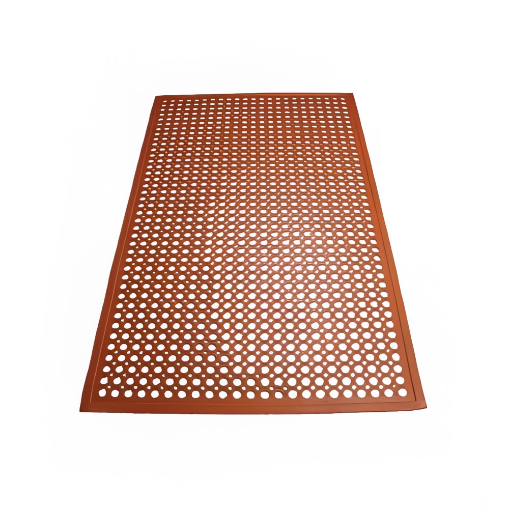 Winco RBM-35R-R Anti Fatigue Floor Mat - 3' x 5', Rubber, Red