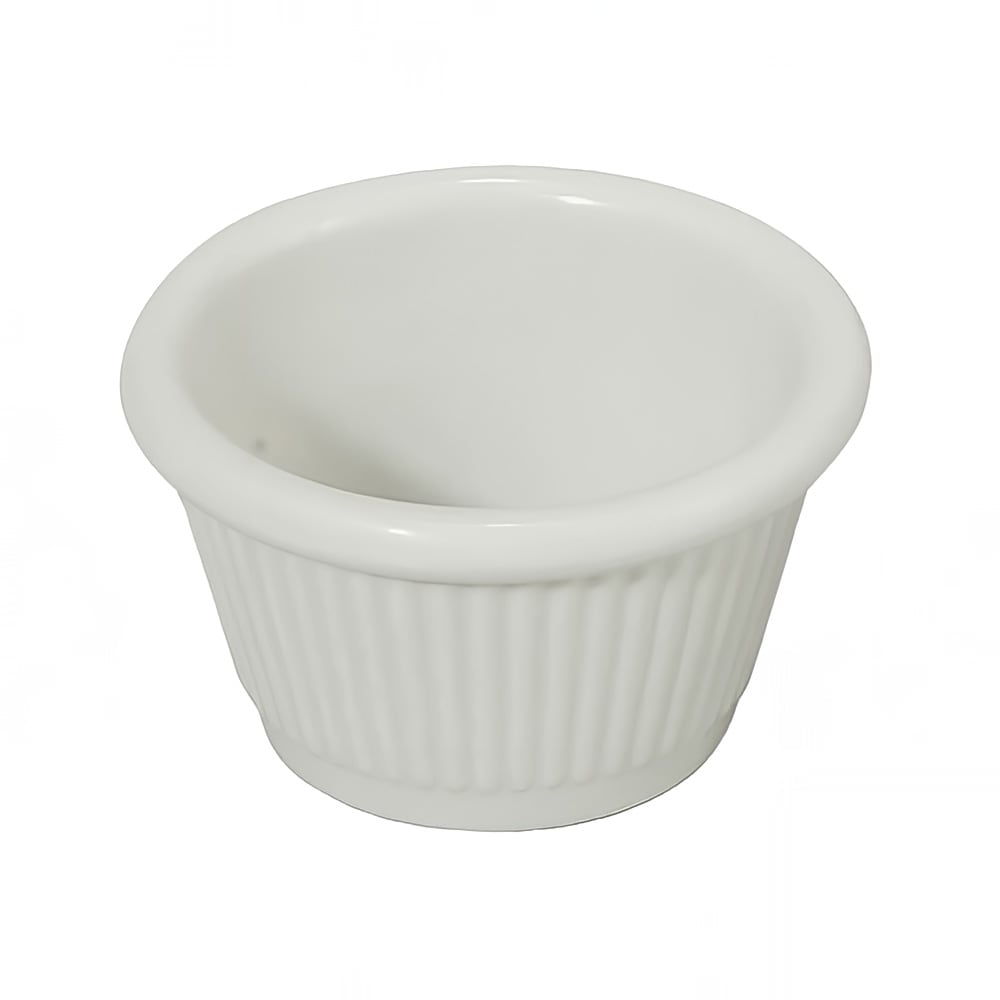 Winco RFM-1W 1 1/2 oz Melamine Fluted Ramekin, White