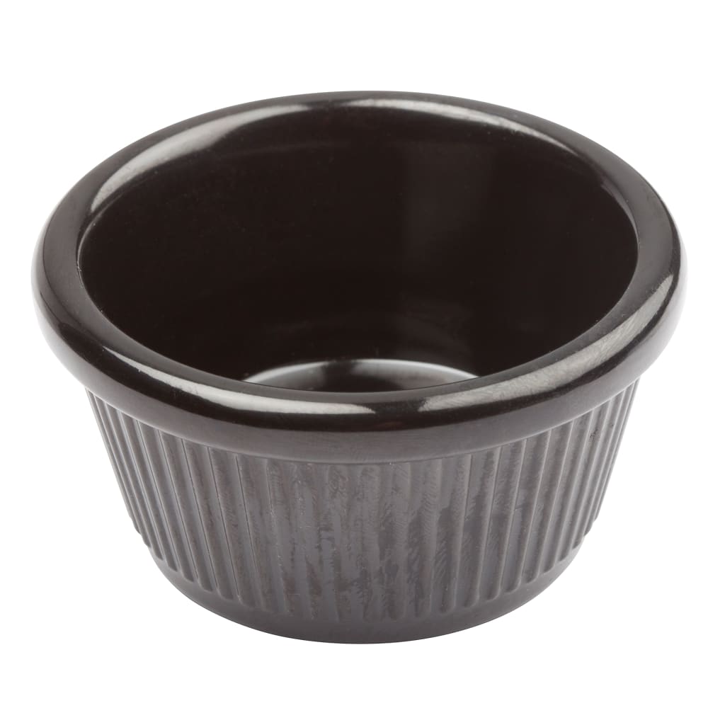 Winco RFM-3K 3 oz Fluted Melamine Ramekin, Black