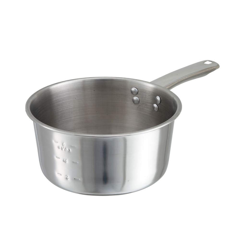 Winco SAP-1.5 1 1/2 qt Stainless Steel Saucepan w/ Hollow Metal Handle