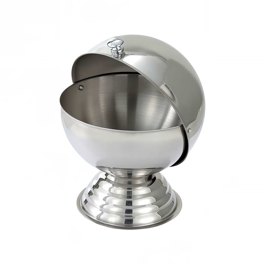 Winco SBR-30 20 oz Sugar Bowl w/ Roll Top Lid, 5 1/4" Round, Stainless
