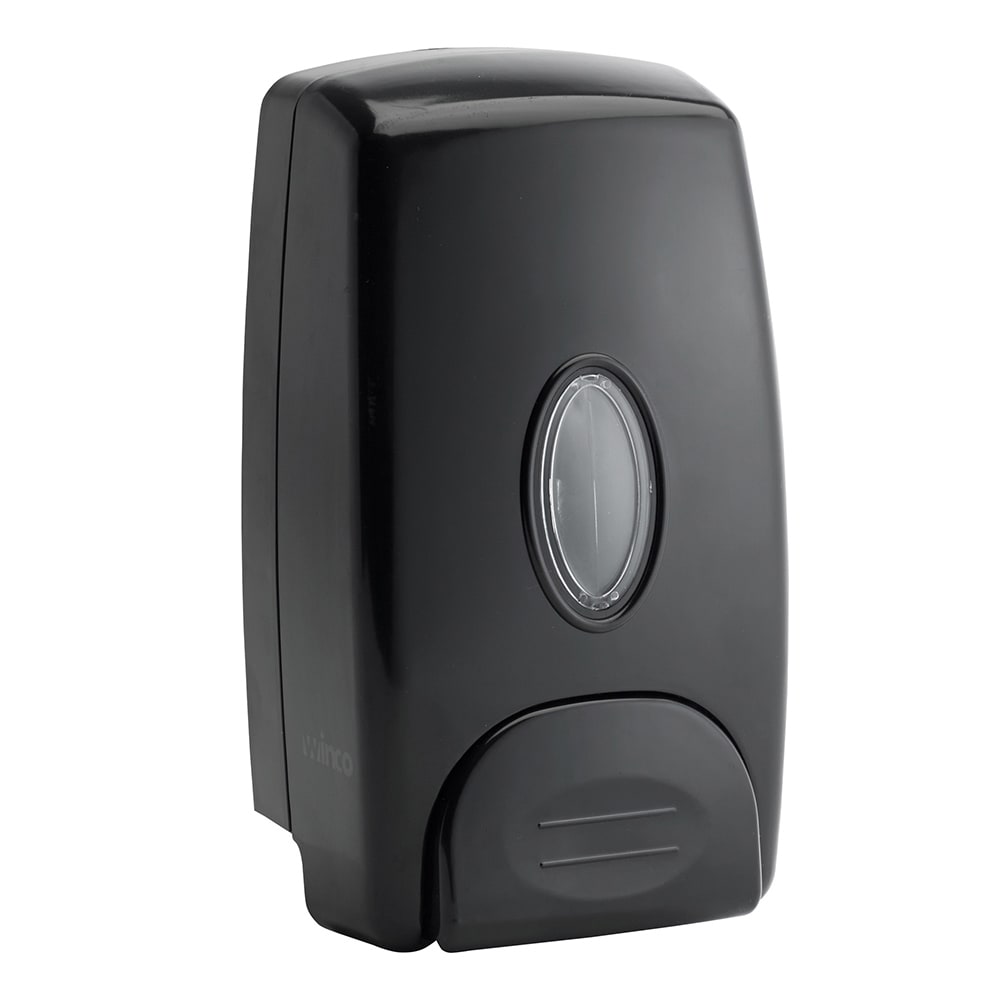 Winco SD-100K 1 liter Wall Mount Manual Soap Dispenser - Plastic, Black