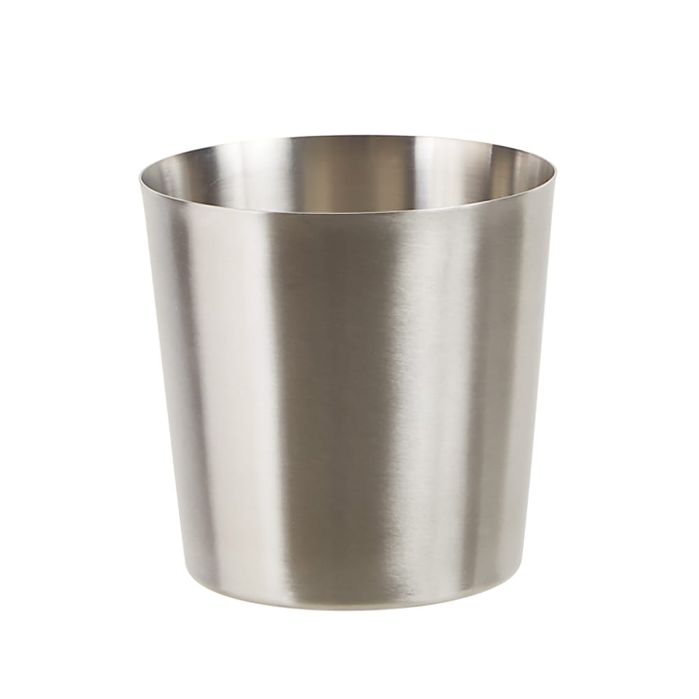 Winco SFC-35 3 1/4" Round French Fry Cup - Satin Finish, Stainless