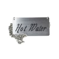 Winco SGN-204 Hanging "Hot Water" Sign - 3 1/2" x 1 3/4", Stainless Steel thumbnail 2