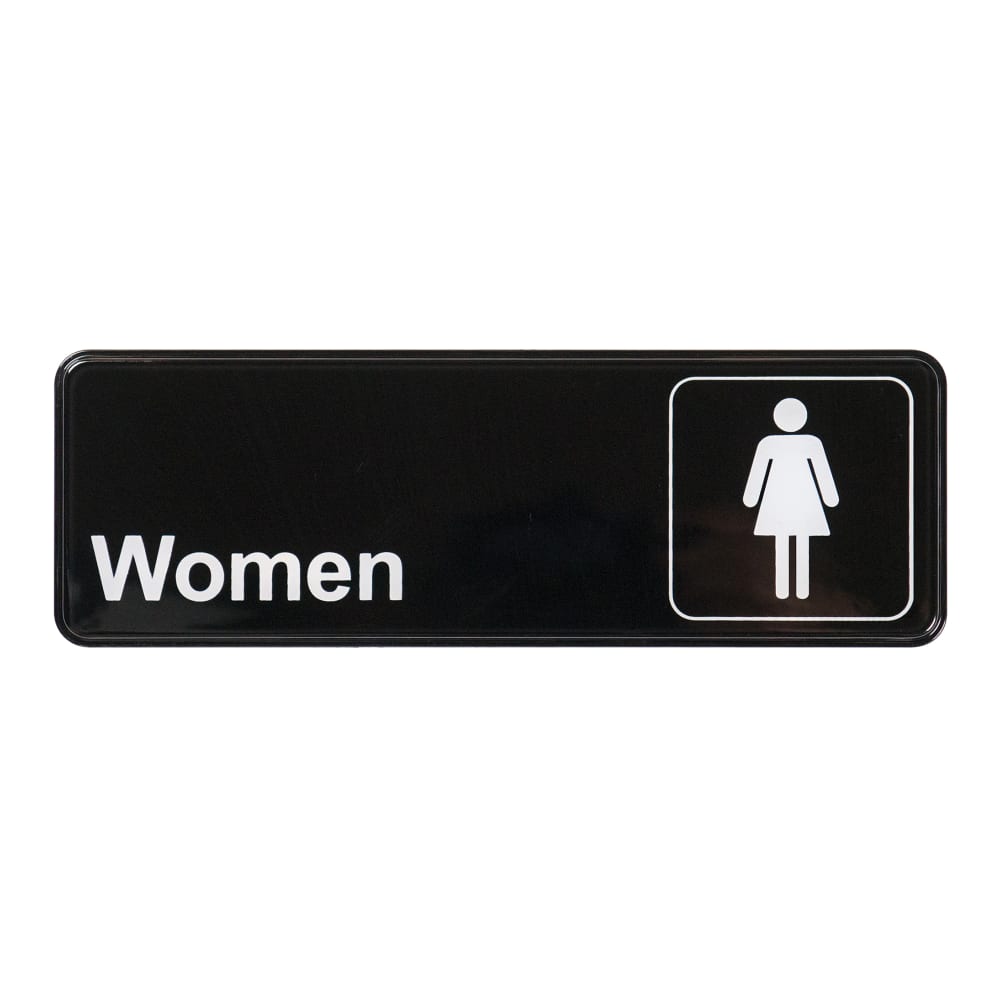 Winco SGN-312 Women Sign w/ Symbol - 3" x 9", Black
