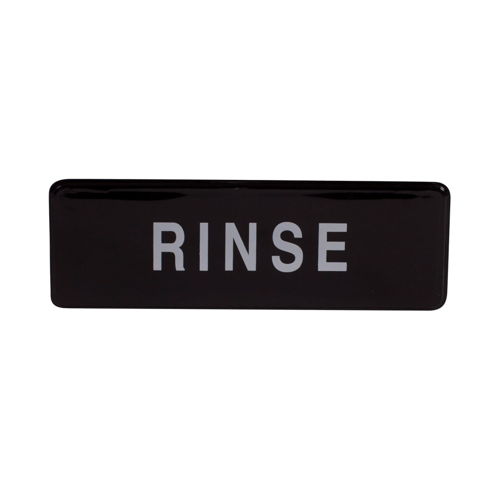Winco SGN-327 Rinse Sign - 3" x 9", Black