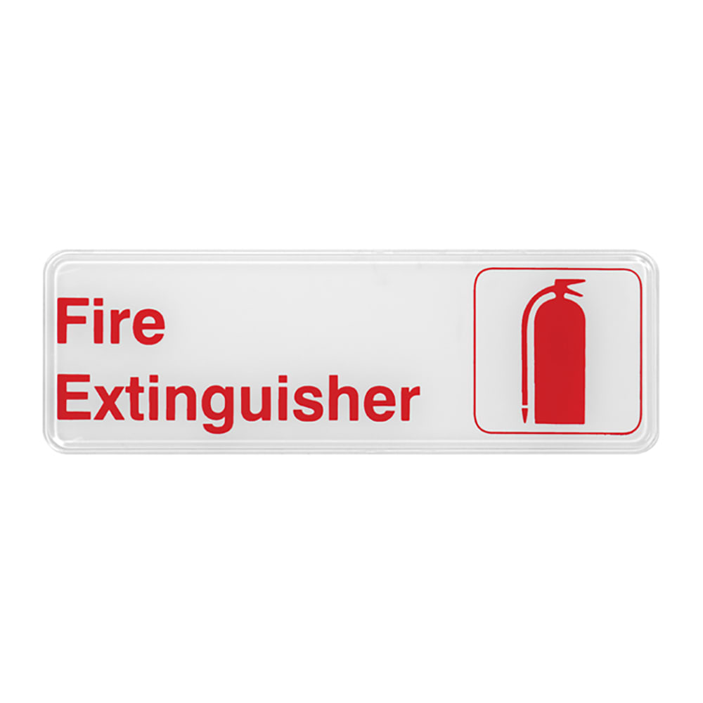 Winco SGN-382W Fire Extinguisher Sign - 3" X 9", White