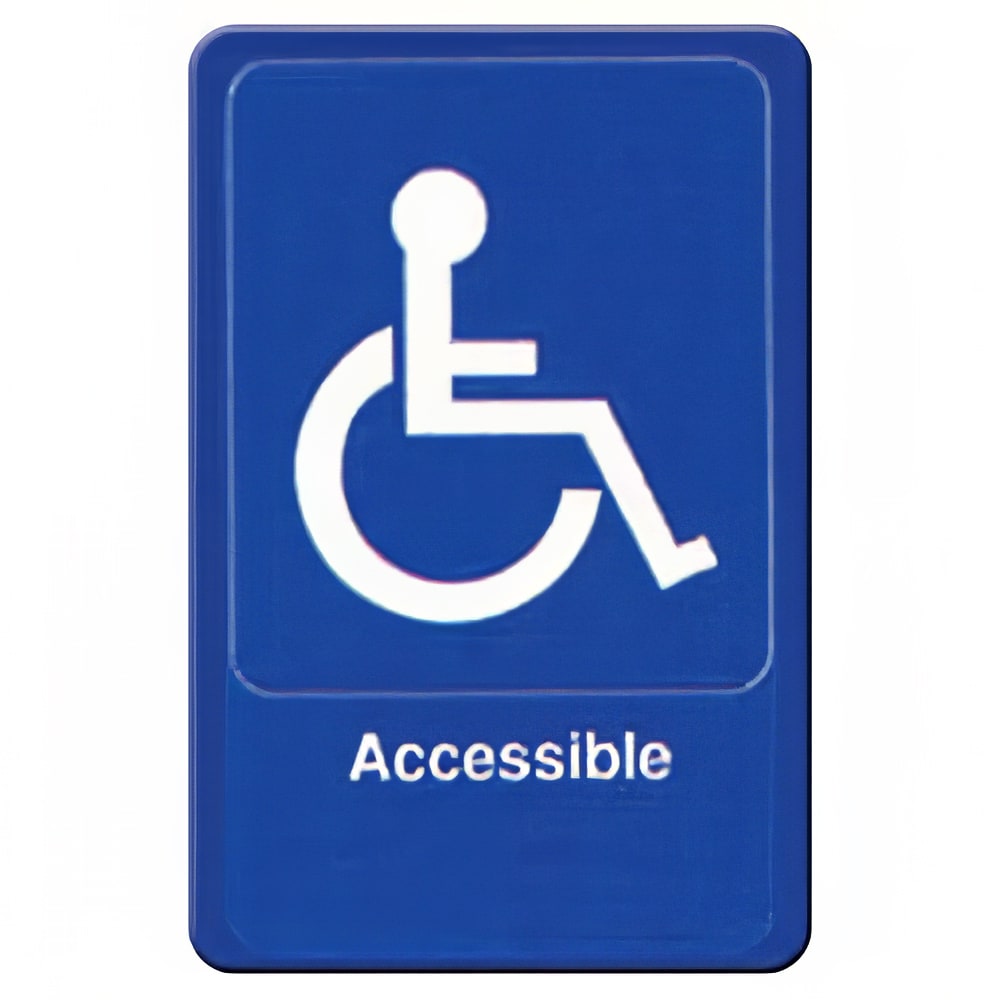 Winco SGN-653B Accessible Sign - 6" x 9", Blue