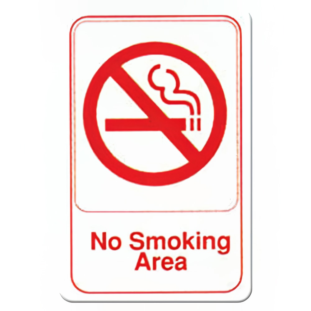 Winco SGN-684W No Smoking Sign - 6x9", White