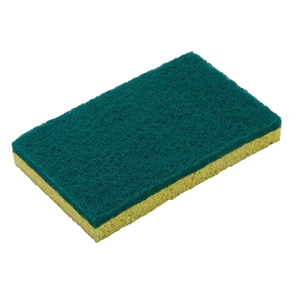 Winco SP-SC63 Dual Surface Scrub Sponge - 6"L x 3 5/8"W, Cellulose, Green/Yellow