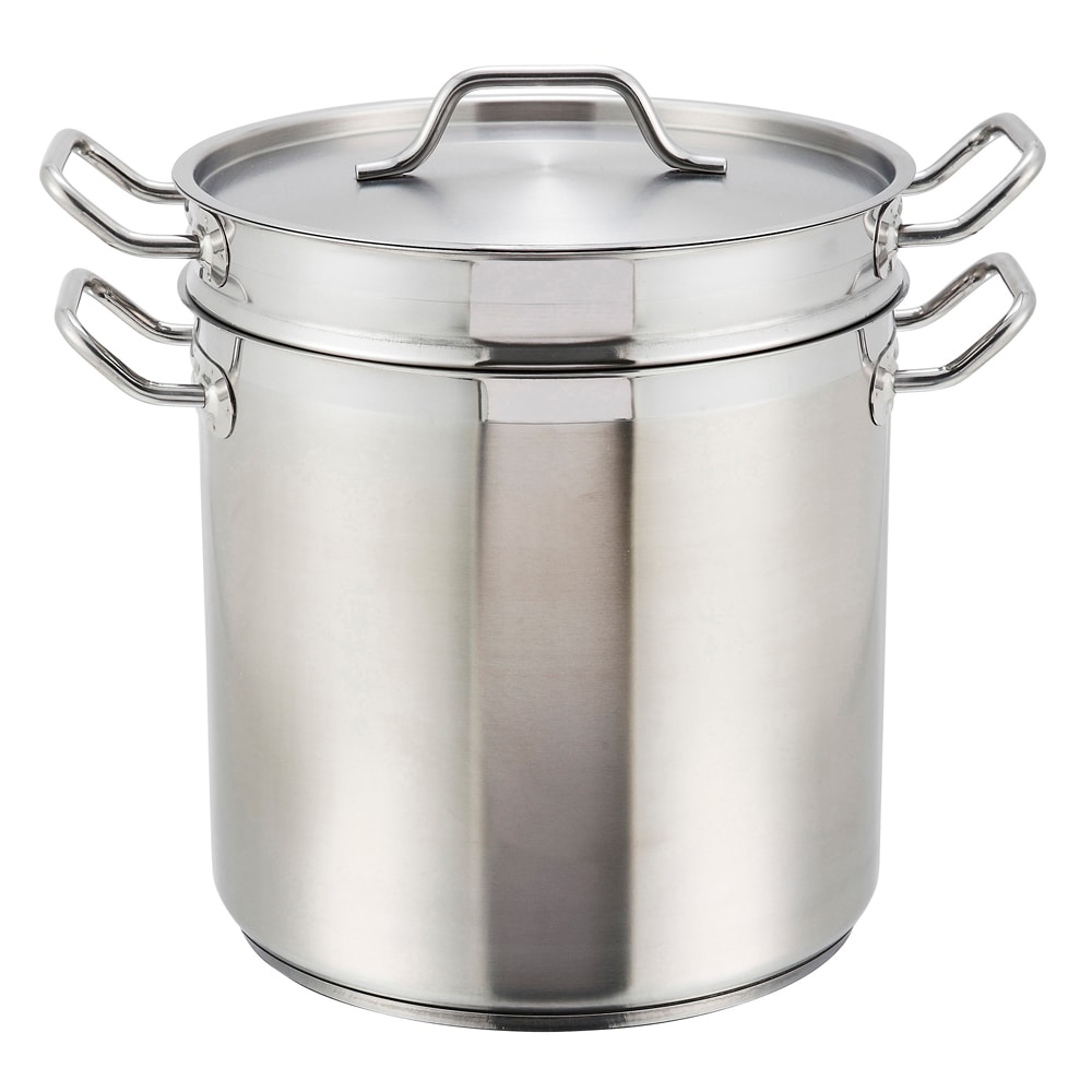 Winco SSDB-12 10 1/4" Stainless Steel Double Boiler w/ 12 qt Capacity