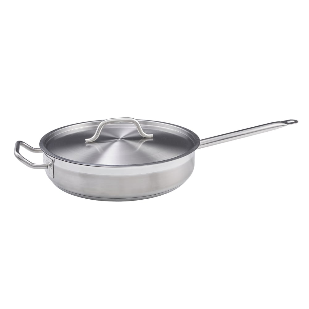 Winco SSET-7 14" Stainless Saute Pan, Induction Ready