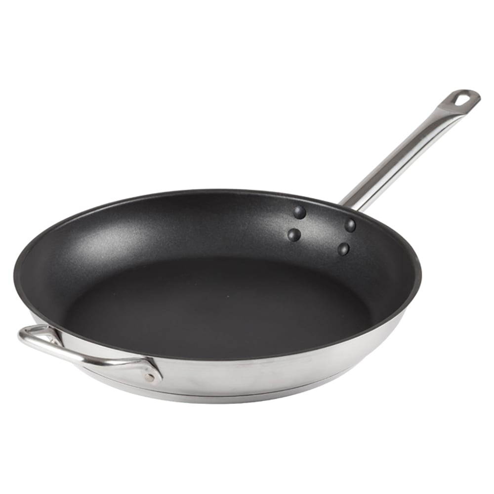 Winco SSFP-12NS 12 1/2" Non Stick Steel Frying Pan w/ Solid Metal Handle