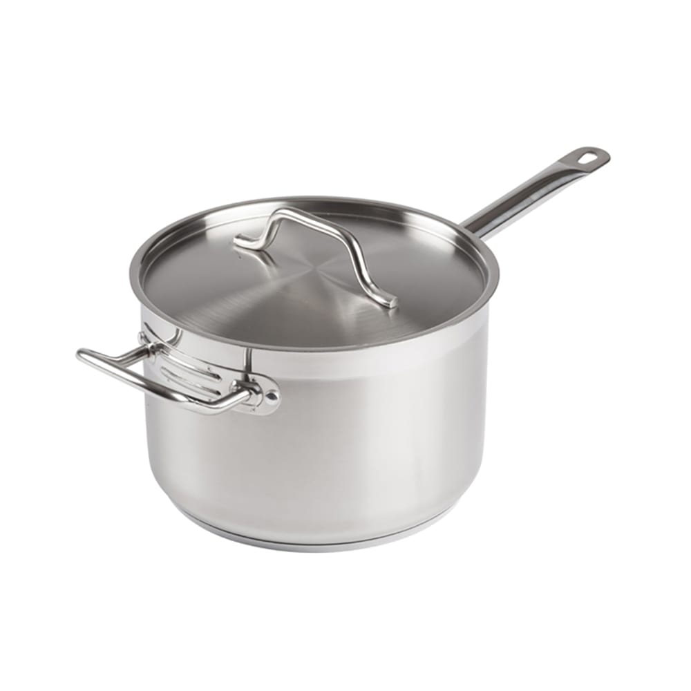 Winco SSSP-7 7 1/2 qt Stainless Steel Saucepan w/ Hollow Metal Handle