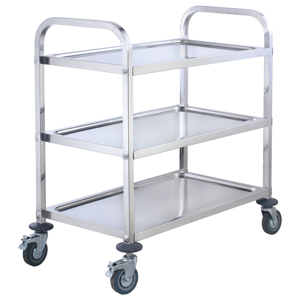 Winco SUC-40 3 Level Stainless Steel Utility Cart, Marine Ledges