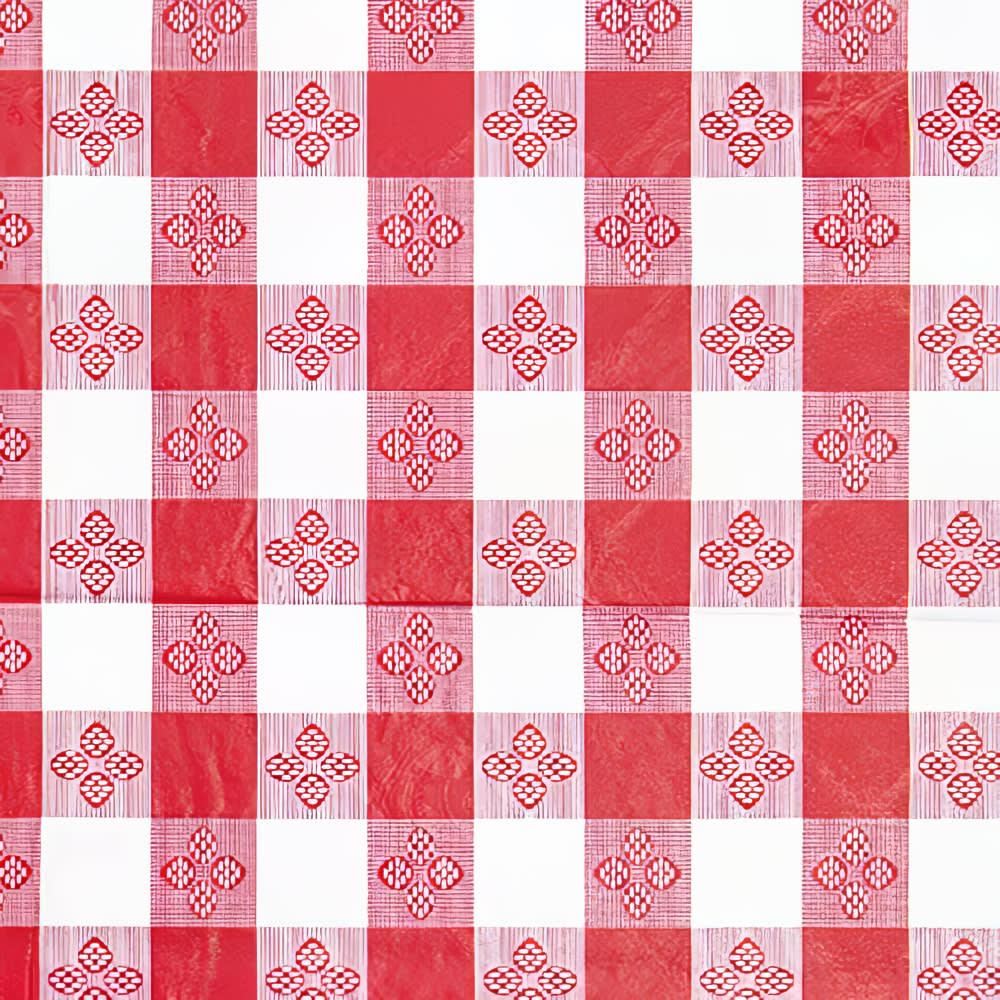 Winco TBCO-70R Oblong Table Cloth, PVC Material w/ Flannel Backing, 52 x 70", Red