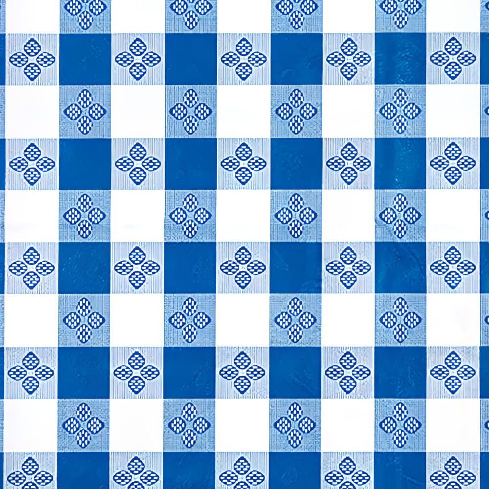 Winco TBCO-90B Oblong Table Cloth, PVC Material w/ Flannel Backing, 52 x 90", Blue