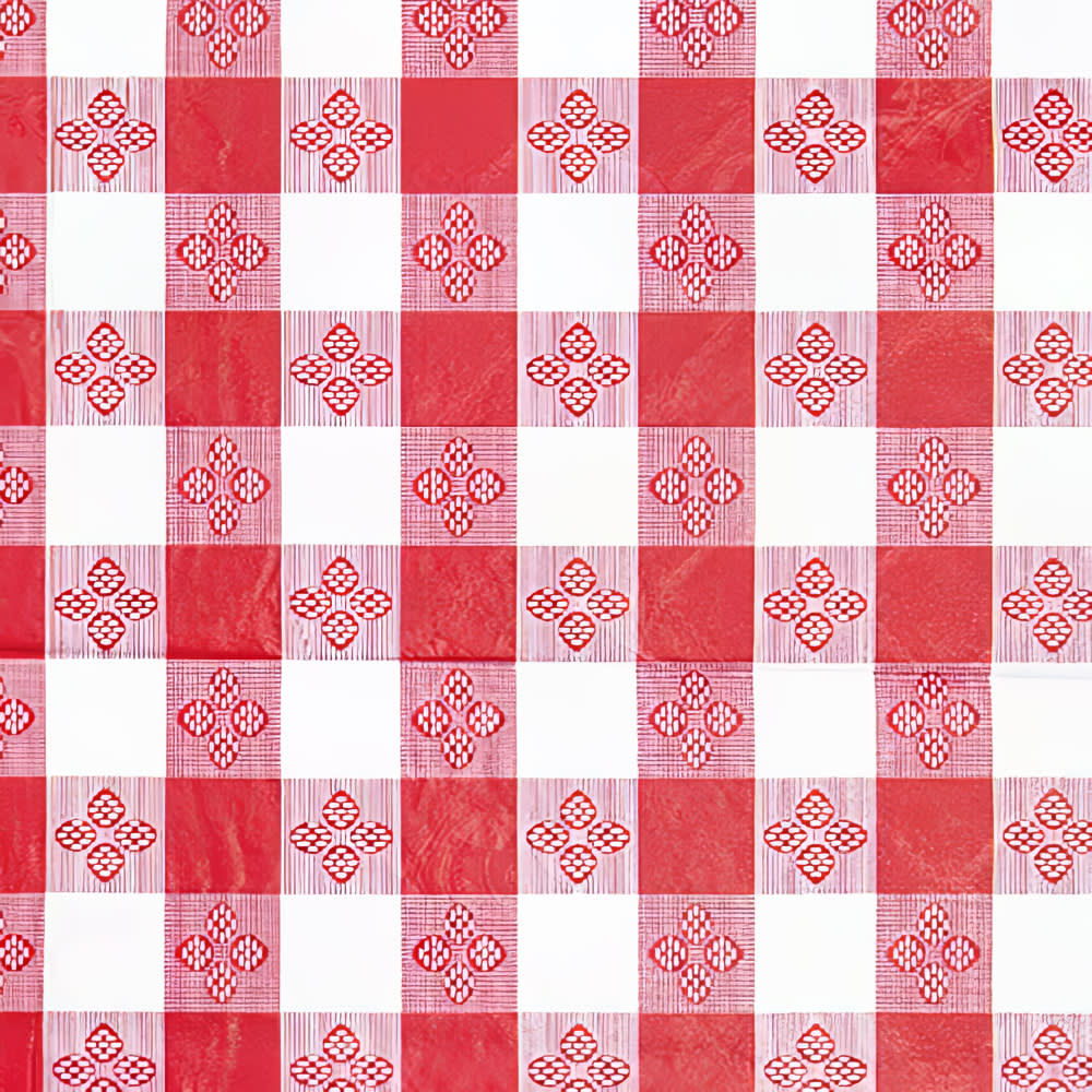 Winco TBCO-90R Oblong Table Cloth, PVC Material w/ Flannel Backing, 52 x 90", Red